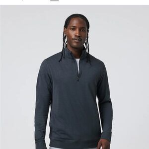 Vuori Men's Navy Half-Zip light weight pullover.